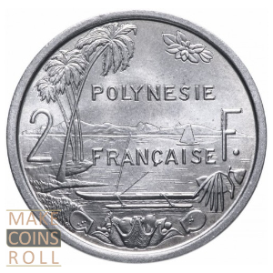 Reverse side 2 francs French Polynesia 1979